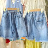  Q56 _ Quần jean lửng ống suông bé gái sành điệu thời trang chất jean mềm mại_ Beekids 