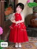  S121 _ Set áo cổ yếm phối chân váy đẹp xỉu cho bé mặc lễ tiệc _ Beekids 