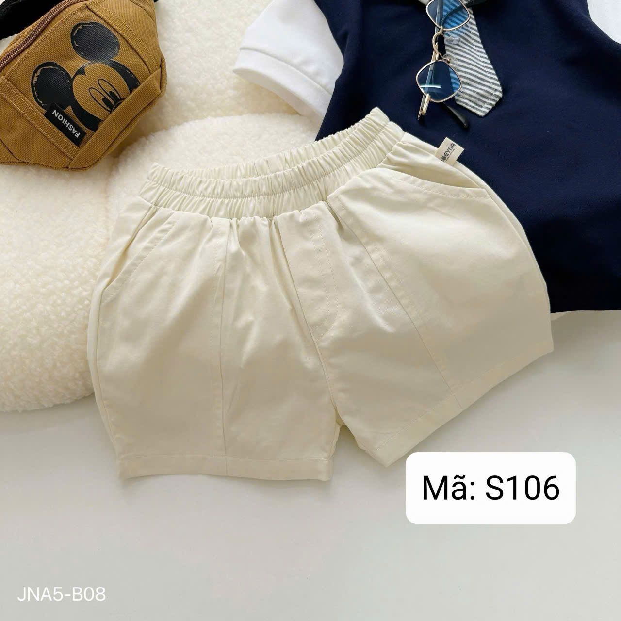  S106 _ Set bộ áo polo phối cavat kẻ thời trang cho bé trai _ Beekids 