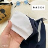  S106 _ Set bộ áo polo phối cavat kẻ thời trang cho bé trai _ Beekids 
