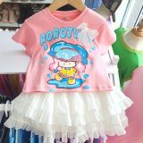  S104 _ Set váy bé gái phối ren mềm mại họa tiết dễ thương _ Beekids 