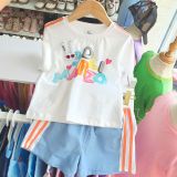  S103 _ Set bé gái áo thun họa tiết thỏ phối quần short jean mềm mại co giãn _ Beekids 