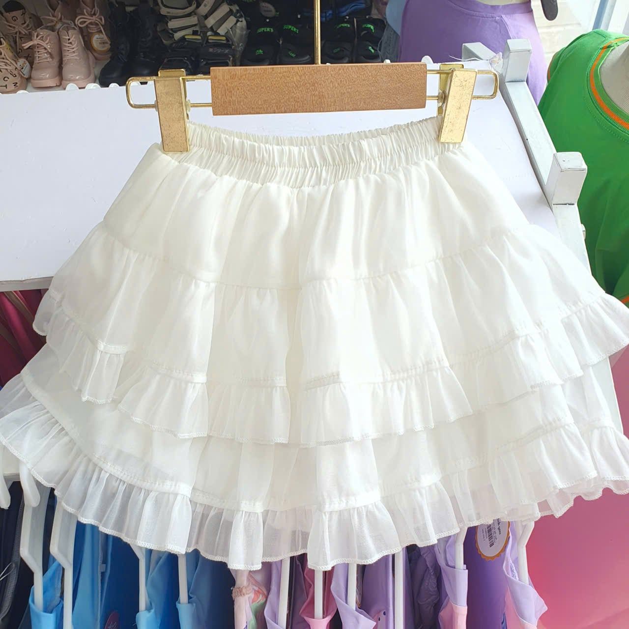  S104 _ Set váy bé gái phối ren mềm mại họa tiết dễ thương _ Beekids 
