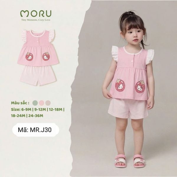  MR.J30 _ Bộ thun ngắn tay cho bé từ 9-36 tháng chất thun bamboo mềm mịn _ Beekids 