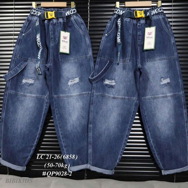  Q49 _ Quần jean dài bigsize cho bé từ 50kg đến 80kg dáng baggy jean mềm mại co giãn _ Beekids 
