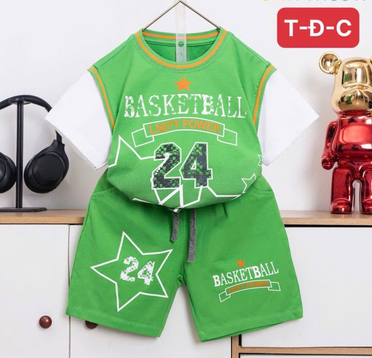  S89 _ Set bé trai tay phối chất cotton mềm mát họa tiết chữ ngôi sao sành điệu _ Beekids 