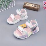  GI29 _ Giày sandal bé gái có đèn họa tiết cô gái dễ thương _ Beekids 