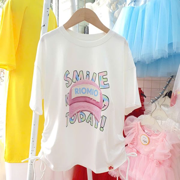  A62 _ Áo thun bé gái ngắn tay nhúng dây 2 bên sườn chất cotton mịn mát họa tiết đáng yêu _ Beekids 