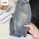  Q50 _ Quần jean rách gối cá tính cho bé chất jean mềm mại co giãn nhẹ _ Beekids 