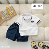  S90 _ Set bé trai áo thun Polo ngắn tay phối quần kaki mềm mịn _ Beekids 