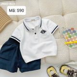  S90 _ Set bé trai áo thun Polo ngắn tay phối quần kaki mềm mịn _ Beekids 