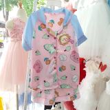  DB59 _ Bộ pijama đùi cho bé gái chất lụa latin mềm mịn hoạ tiết hoạt hình dễ thương _ Beekids 