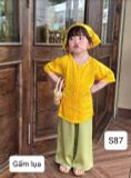  S87 _ Set bà ba cho bé gái chất gấm lụa mềm mại _Beekids 