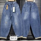  Q49 _ Quần jean dài bigsize cho bé từ 50kg đến 80kg dáng baggy jean mềm mại co giãn _ Beekids 