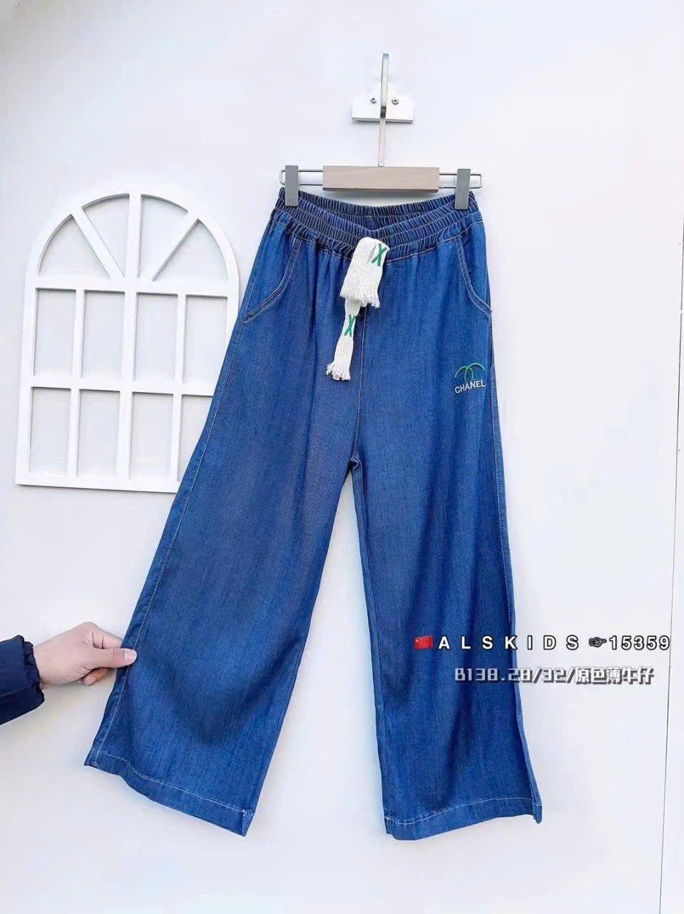  Q38 _ Quần jean giấy ống suông cho bé gái từ 24kg đến 45kg _ Beekids 