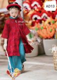  AD13 _ Bộ áo dài bé gái xẻ tà điệu đà chất gấm lụa cao cấp đẹp mịn xịn sò _ Beekids 