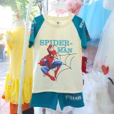  S93 _ Bộ thun lửng bé trai họa tiết Spiderman chất cotton 4 chiều mềm mát _ Beekids 