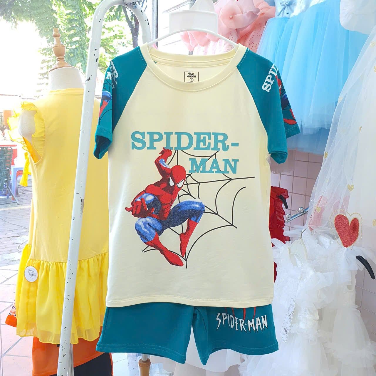 S93 _ Bộ thun lửng bé trai họa tiết Spiderman chất cotton 4 chiều mềm mát _ Beekids 