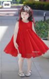 D50 _ Đầm đỏ dáng xòe đính nơ xinh cho bé mặc Noel, lễ tết _ Beekids 