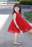  D50 _ Đầm đỏ dáng xòe đính nơ xinh cho bé mặc Noel, lễ tết _ Beekids 