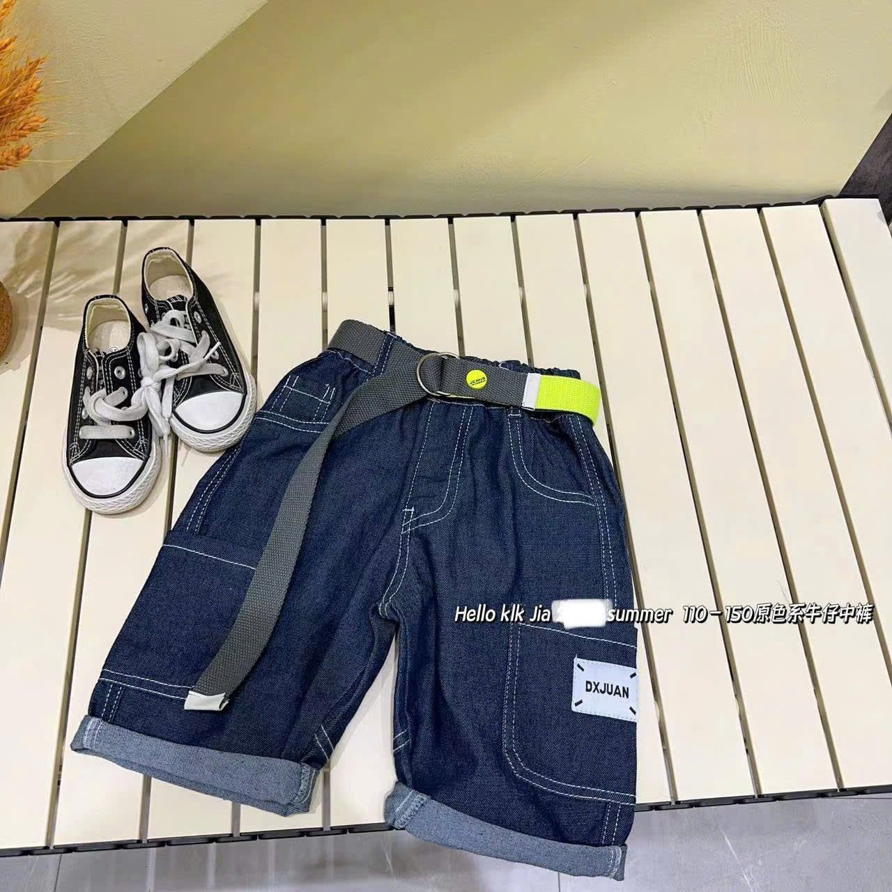  Q48 _ Quần jean lửng 2 túi trước cho bé chất jean mềm mại co giãn _ Beekids 