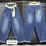  Q49 _ Quần jean dài bigsize cho bé từ 50kg đến 80kg dáng baggy jean mềm mại co giãn _ Beekids 