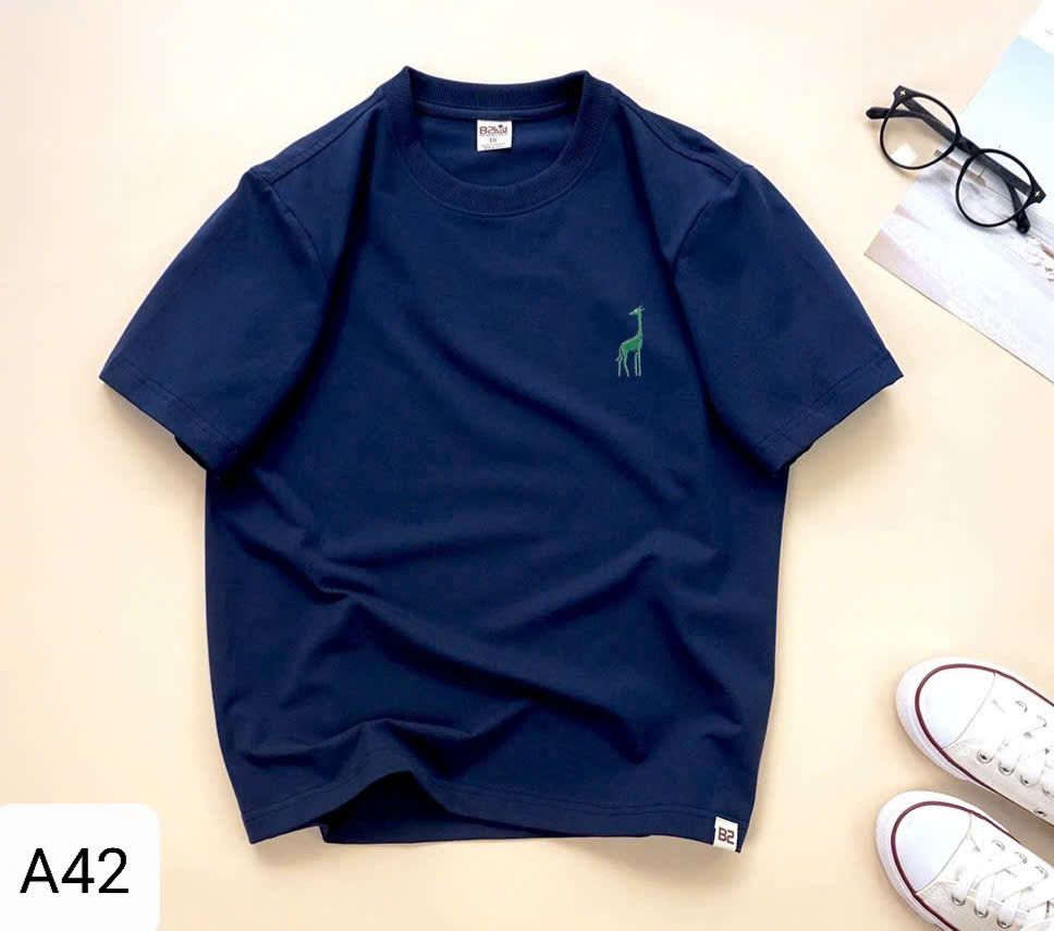  A42 _ Áo thun trơn cho bé trai và bé gái thêu hình Polo chất cotton 4 chiều mềm mịn mát _ Beekids 