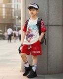  S93 _ Bộ thun lửng bé trai họa tiết Spiderman chất cotton 4 chiều mềm mát _ Beekids 