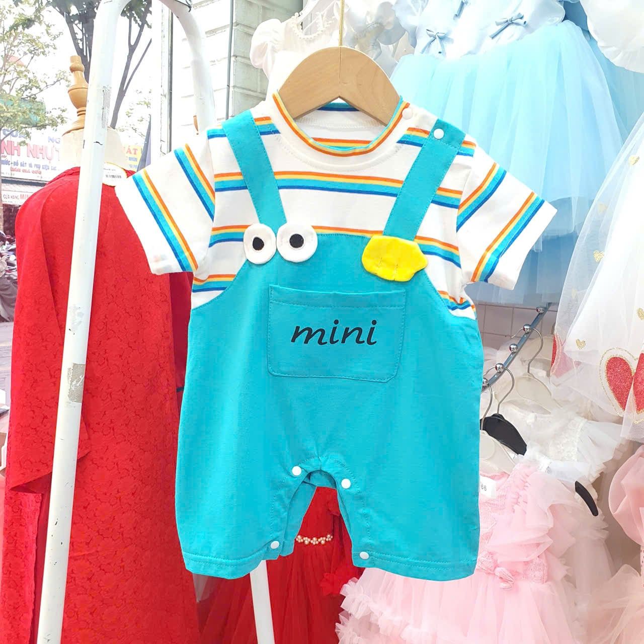  S79 _ Bộ bodysuit giả yếm áo kẻ sọc chất cotton mịn mát _ Beekids 