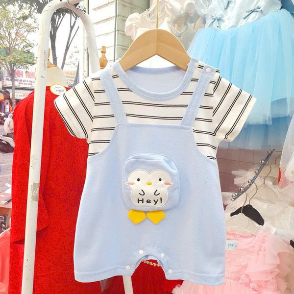  S79 _ Bộ bodysuit giả yếm áo kẻ sọc chất cotton mịn mát _ Beekids 