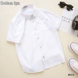  A38 _ Áo sơ mi trắng ngắn tay cho bé trai chất cotton mềm mịn mát _ Beekids 