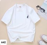  A42 _ Áo thun trơn cho bé trai và bé gái thêu hình Polo chất cotton 4 chiều mềm mịn mát _ Beekids 