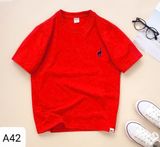  A42 _ Áo thun trơn cho bé trai và bé gái thêu hình Polo chất cotton 4 chiều mềm mịn mát _ Beekids 