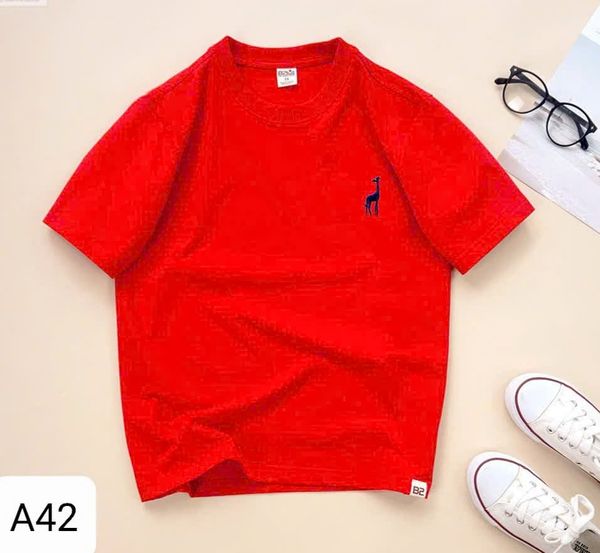  A42 _ Áo thun trơn cho bé trai và bé gái thêu hình Polo chất cotton 4 chiều mềm mịn mát _ Beekids 