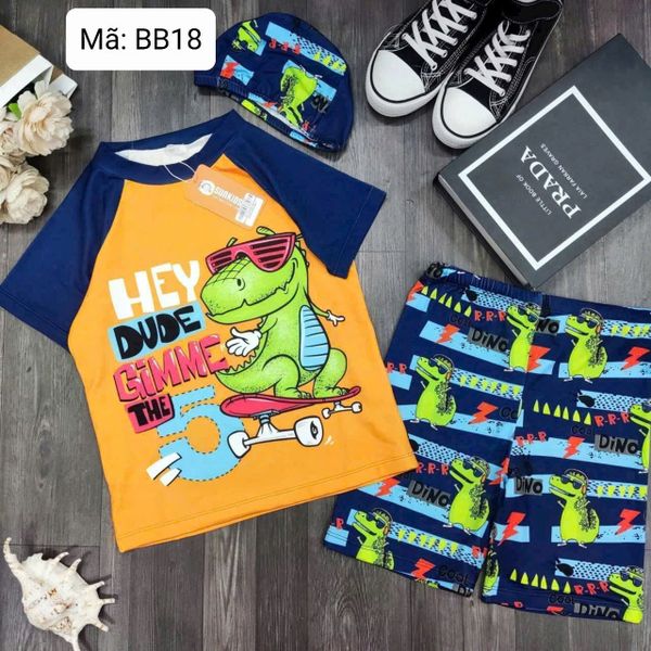  BB18 _ Đồ bơi ngắn tay bé trai họa tiết hoạt hình dễ thương _ Beekids 