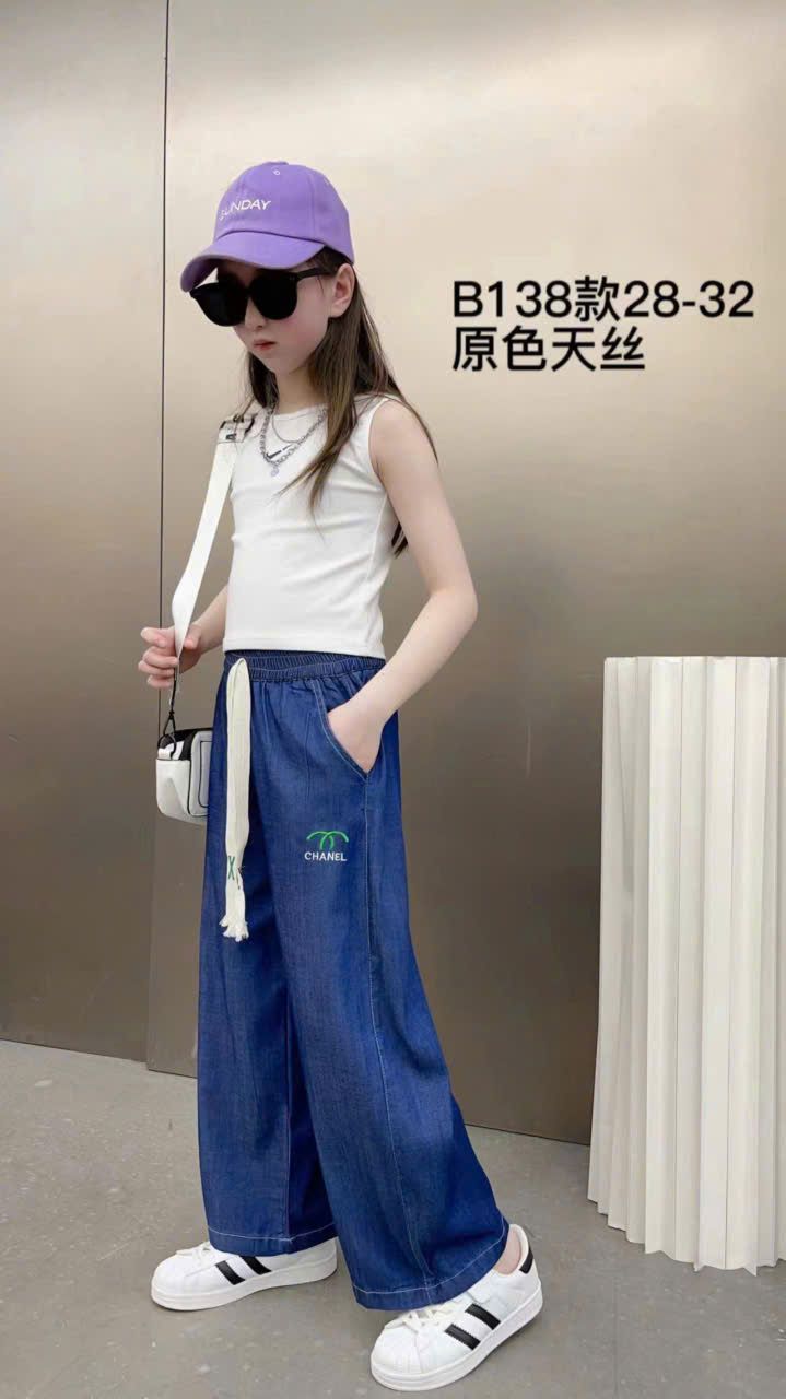  Q38 _ Quần jean giấy ống suông cho bé gái từ 24kg đến 45kg _ Beekids 