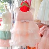  CC15 _ Đầm công chúa thiết kế cho bé mặc đi lễ tiệc tay con nơ giữa ngang eo_ Beekids 