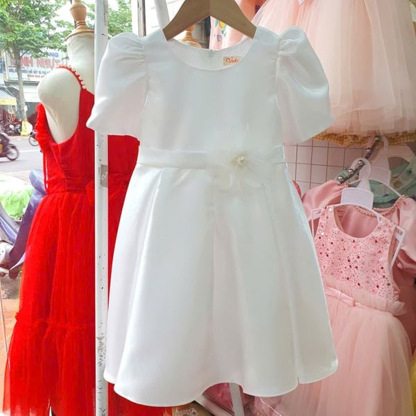  CC21 _ Đầm công chúa thiết kế nơ hoa ngang eo điệu đà cho bé mặc đi lễ tiệc_ Beekids 