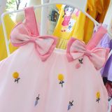  D43 _ Đầm bí thêu hoa kết nơ xinh xắn cho bé gái từ 6 tháng đến 3 tuổi _ Beekids 