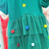  D47 _ Đầm Noel, váy noel cho bé mặc lễ giáng sinh đính bông siêu dễ thương _ Beekids 