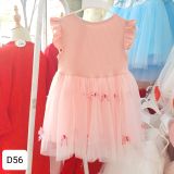  D56 _ Đầm bé gái đính nơ bướm xinh xắn chất mềm mịn mát _ Beekids 