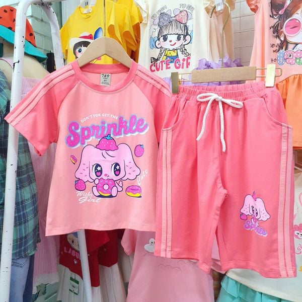  DB50 _ Đồ bộ lửng bé gái họa tiết hoạt hình siêu dễ thương _ Beekids 