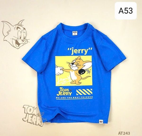  A53 _ Áo thun cho bé họa tiết Tom & Jerry chất cotton 4 chiều mịn mát _ Beekids 