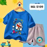  S109 _ Bộ thun lửng bé trai mềm mát họa tiết hoạt hình dễ thương _ Beekids 