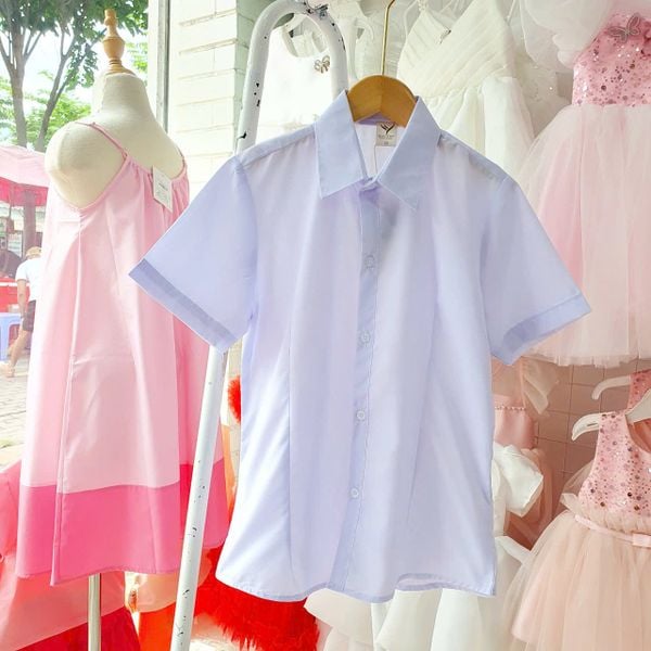 HSA02 _ Áo sơ mi đồng phục học sinh nữ cổ nhọn chất mềm mát _ Beekids 