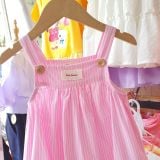  D40 _ Đầm dây bé gái kẻ sọc chất cotton mềm mại thoáng mát _ Beekids 