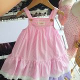  D40 _ Đầm dây bé gái kẻ sọc chất cotton mềm mại thoáng mát _ Beekids 