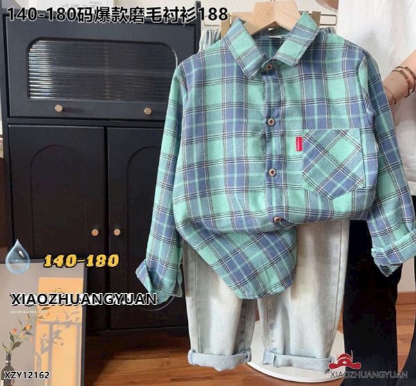  A33 _ Áo sơ mi dài tay caro cho bé trai và bé gái phong cách Hàn Quốc thời trang _ Beekids 