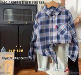  A33 _ Áo sơ mi dài tay caro cho bé trai và bé gái phong cách Hàn Quốc thời trang _ Beekids 