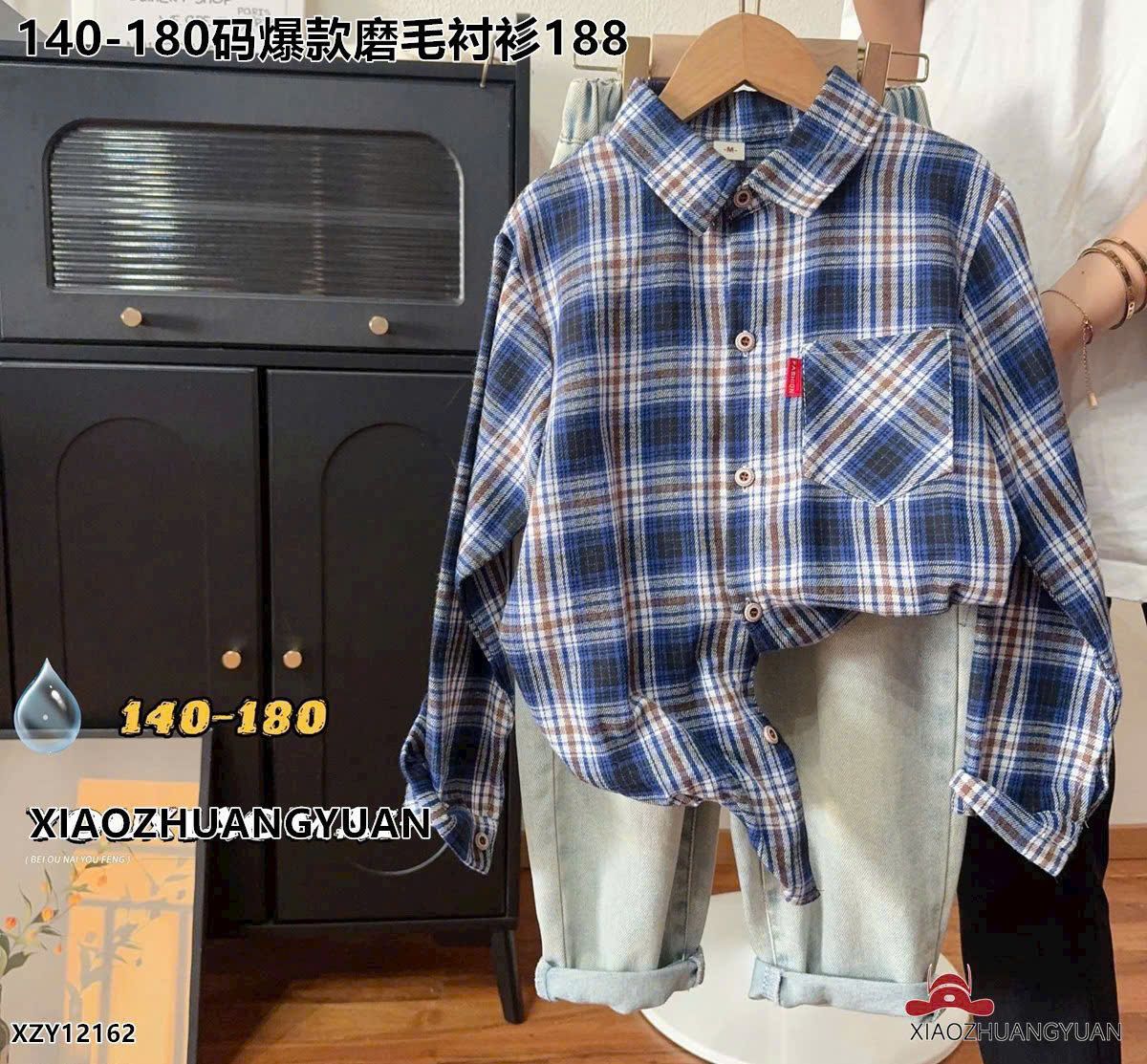  A33 _ Áo sơ mi dài tay caro cho bé trai và bé gái phong cách Hàn Quốc thời trang _ Beekids 